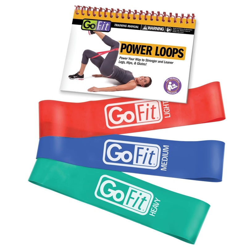 GoFit Power Loop Resistance Bands - Training Pack,Multicolored,OS,PETRA - Image 3